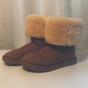 UGG BOOTS tan fuzzy